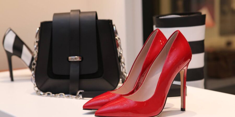 close up of shoes and bag